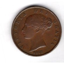Great Britain. Victoria. Halfpenny 1854. Rim denting. dy12265