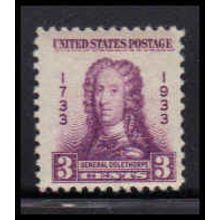 726 3c General Oglethorpe Fine MNH Z1037