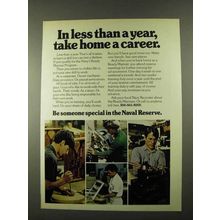 1974 U.S. Naval Reserve Ad - Take Home a Career