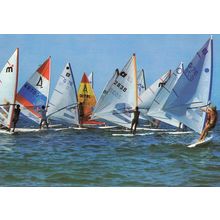 Boat Surfing Race at Monbasa Jadini Beach Hotel Africa Postcard