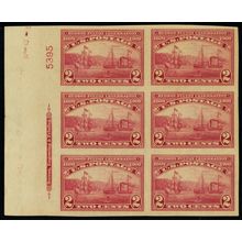 373, Mint XF NH 2¢ Left Side Plate Block of Six Stamps * Stuart Katz