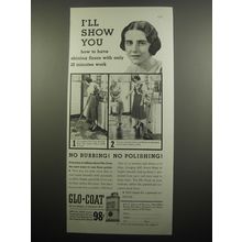 1933 S.C. Johnson Glo-Coat Wax Ad - I'll show you how to have shining floors