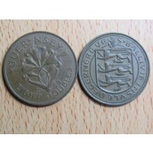 Guernsey 1956 8 Doubles Coin