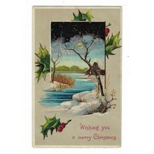 Greetings Postcard. Wishing You A Merry Christmas.