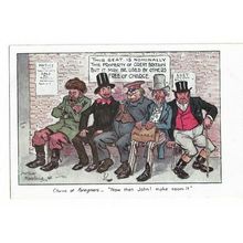 John Bull, Political Satire. "Now Then John! Make Room!", Postcard.