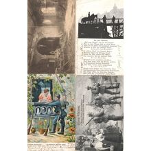 Gloria Viktoria War Bomb Damage Songcard 4x German WW1 Postcard s