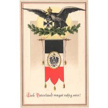 German WW1 Eagle Relief Lieb Paterland Magst Ruhig Sein War Postcard