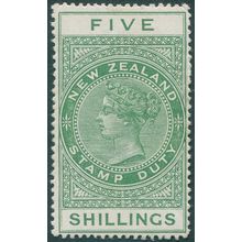 New Zealand 1913 5s yellow-green Postal Fiscal SGF115 unused