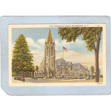 New York Poughkeepsie First Presbyterian Church Street Scene Intersection ~2257