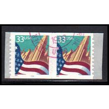 Used 3281c 33c U.S. Flag Fine CNP Left 2222 PA2083