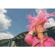 Ladies Day Fashion at Ascot Race Course Rare Large 1990s Advertising Postcard