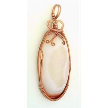White Agate Copper Wire Wrap Gemstone Pendant 6