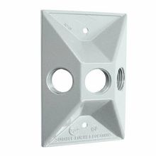 Hubbell-Bell 5189-1 Three Hole Weatherproof Cover Rectangular Cluster, White