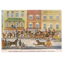 WEST COUNTRY MAILS Piccadilly 1828 unused vintage REPRO postcard Post Office =