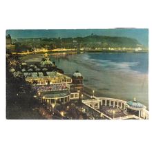 SOUTH BAY BY NIGHT, SCARBOROUGH, YORKSHIRE used vintage postcard 1967 postmark =