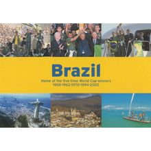 Brazil Visit The World Cup Winning Champions Football Plane Postcard