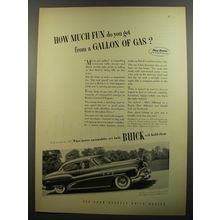 1952 Buick Cars Ad - How much fun do you get from a gallon of gas?