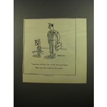 1952 American Airlines Advertisement - cartoon by Bernard Wiseman - Soldier