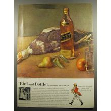 1955 Johnnie Walker Scotch Ad - Bird and Bottle by Robert Brackman