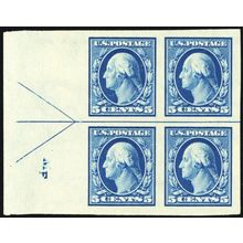 347, Mint Superb NH 5¢ Left Arrow Block With Initials - Stuart Katz