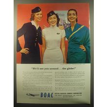 1959 BOAC British Overseas Airway Corporation Ad - We'll see you around