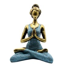 Ornament Yoga Lady - Bronze & Turqoise 24cm
