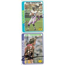 FRAN TARKENTON & JOE THEISMANN AUTO 1978 VIKINGS & REDSKINS HOF SB CHAMPION QB'S