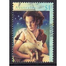 Australia 1996 Christmas - Shepherd Boy with Lamb $1 Used