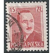 Mi 549: 15 Zl. red Definitive Stamp: President Boleslaw Bierut