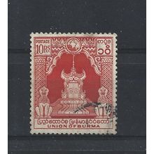 Burma.SG113 10r Lion Throne (Orange).Fine Used.Jul25