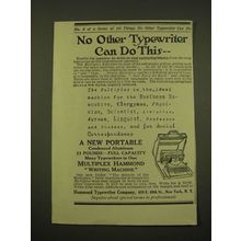 1918 Hammond Multiplex Typewiter Ad - No other can do this