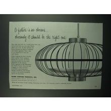 1954 Globe Lighting Products Ad - A Fixture Is Obvious