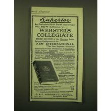 1918 Merriam Webster's Collegiate Dictionary Ad - Superior is the word