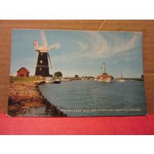 BERNEY ARMS MILL, RIVER YARE, NORFOLK BROADS, used postcard 1978 pm =