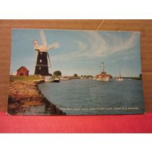 BERNEY ARMS MILL, RIVER YARE, NORFOLK BROADS, used postcard 1978 pm #