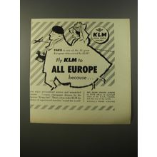 1954 KLM Royal Dutch Airlines Ad - Paris is one of the 35 great European cities
