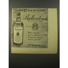 1954 Ballantine's Scotch Ad - A great 17 year old scotch