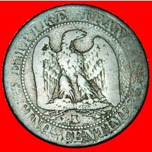 BORDEAUX: FRANCE★5 CENTIMES 1854K! NAPOLEON III (1852-1873)★LOW START★NO RESERVE