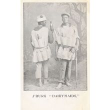 Johannesburg Dairy Maids Transvestites Old South Africa Postcard
