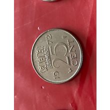 Umlaufmünze Niederlande 25 Cent 1972