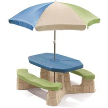 Step2 Naturally Playful Kids Picnic Table with Removable Umbrella, Indoor/Outdoo