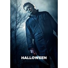 Halloween (2018) Minimal Writings Movie Film Poster Canvas iconic design