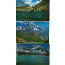 4 postcards lot Pakistan Northern Kashmir mountains lakes scenery unposted