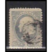 Used 206 1c Benjamin Franklin Barely Clears RA0396