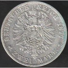 1877 A Germany 2 Mark Silver Coin Prussia