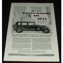 1929 Willys Knight Six Coach Car Ad, Advance Leadership