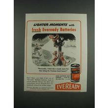 1943 Eveready Batteries Ad - Cartoon by Frank Beaven - Loads More Fun