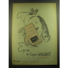 1945 Kayser Nylons Ad - art by Marcel Vertes - Eyes are on Kayser Nylons
