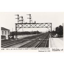 London L SWR Puff & Dart Pneumatic Signalling Real Photo Railway Postcard