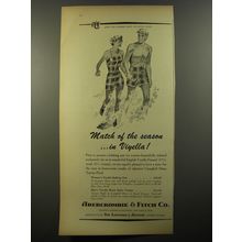 1954 Abercrombie & Fitch Viyella Swim Suits Ad - Match of the season
